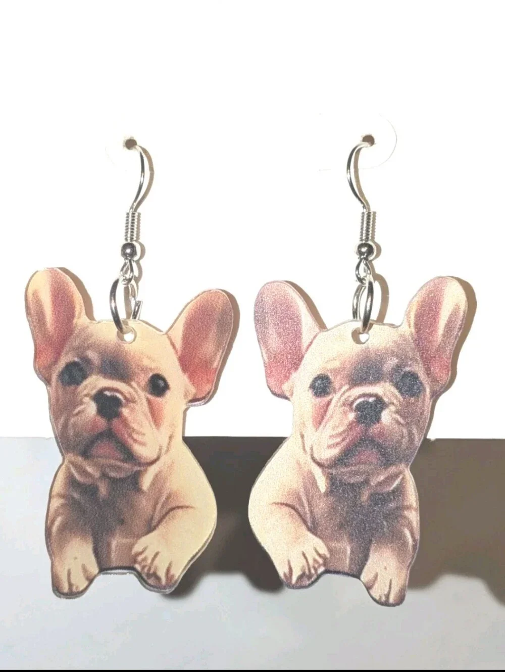 Hand Crafted French Bulldog Puppy Dangle Earrings For Women and Girls